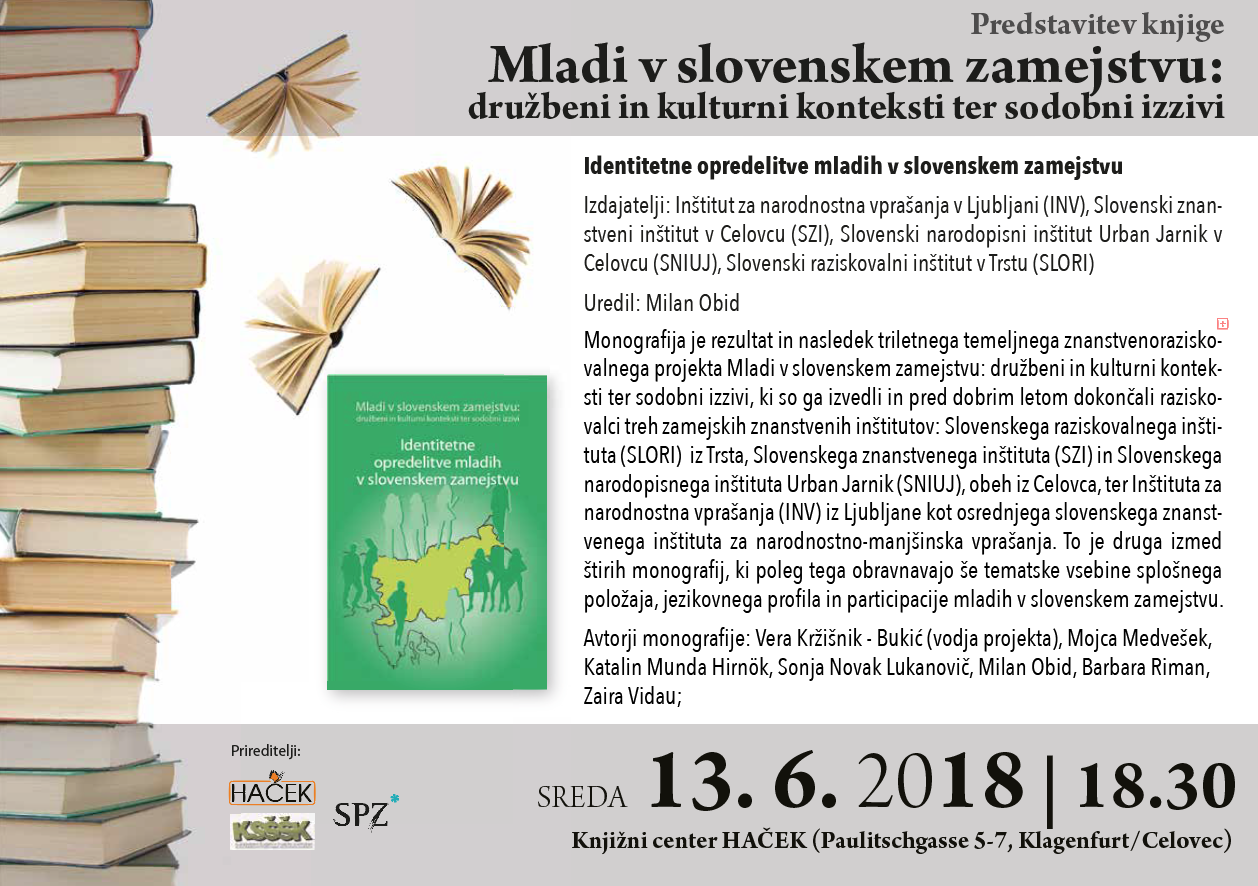 Predstavitev knjige “Mladi v slovenskem zamejstvu”