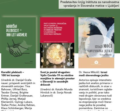Predstavitev knjig Slovenske matice in InÅ¡tituta za narodnostna vpraÅ¡anja