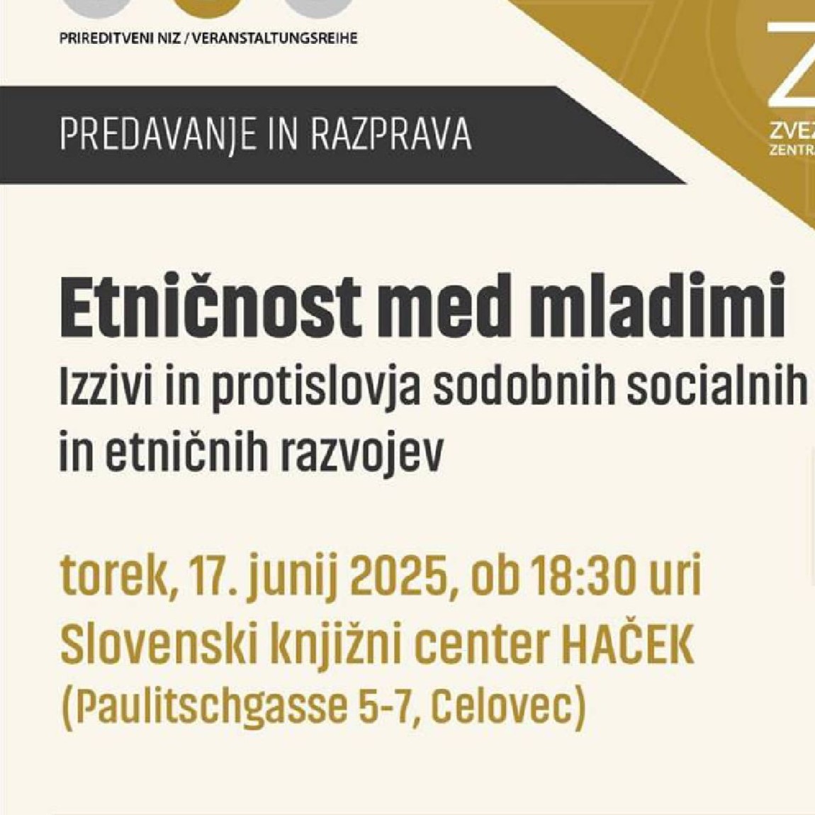 Milan Obid: Predavanje in razprava. Etičnost med mladimi